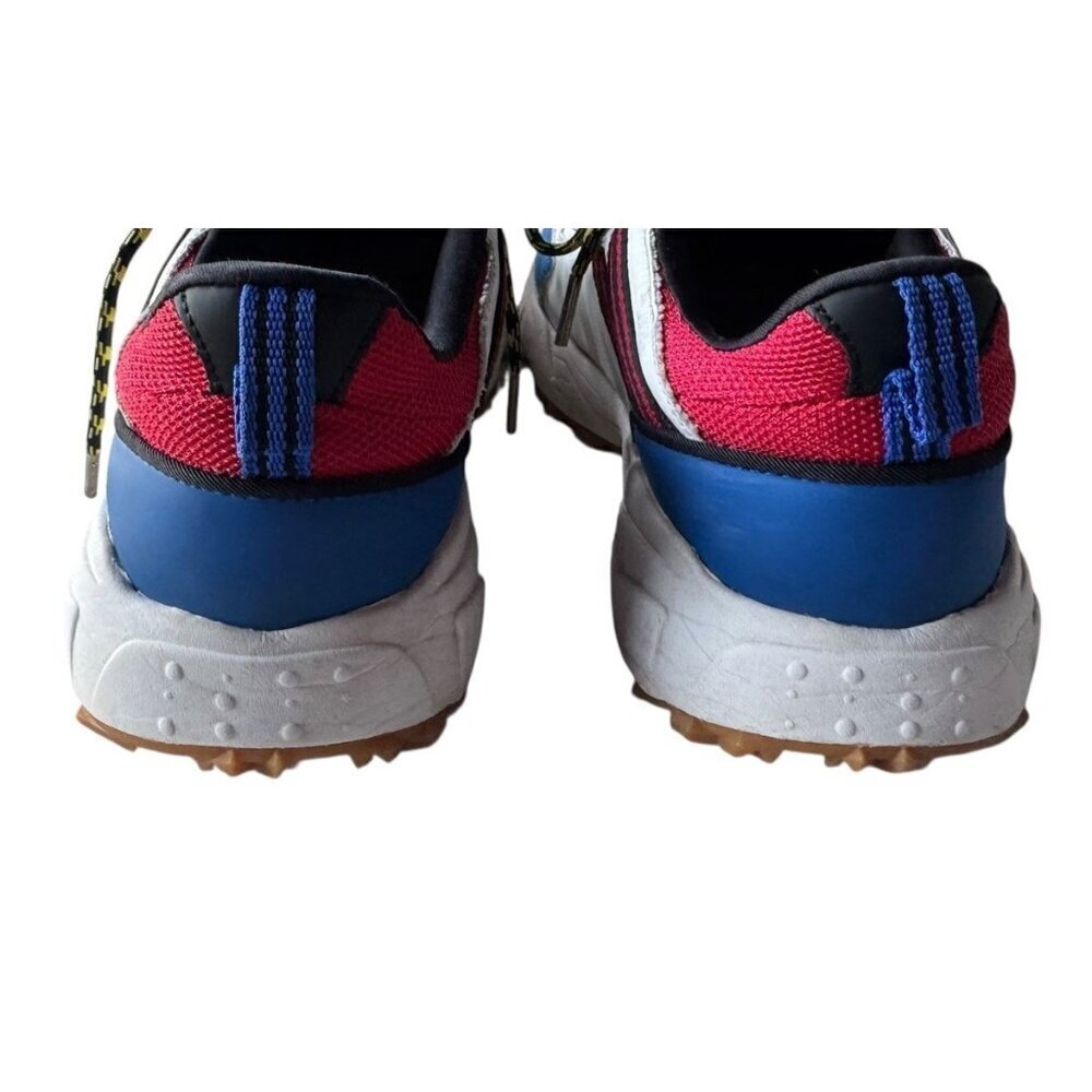 Zara Men's Sz 41 (8) Multi Pieced Summer Sneakers White Blue Red w/ Yellow Laces - Picture 5 of 11